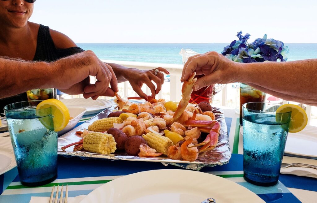 Seafood restuarant with beach view