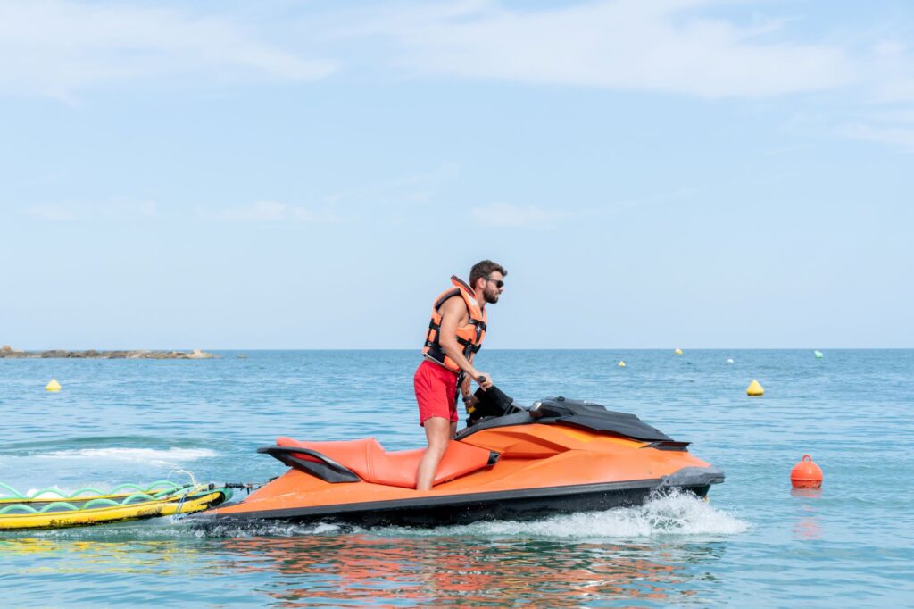 men in a jetski