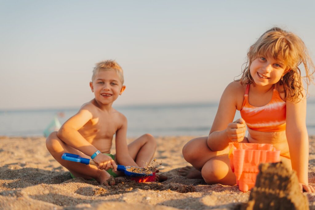 Kids playing in the sand