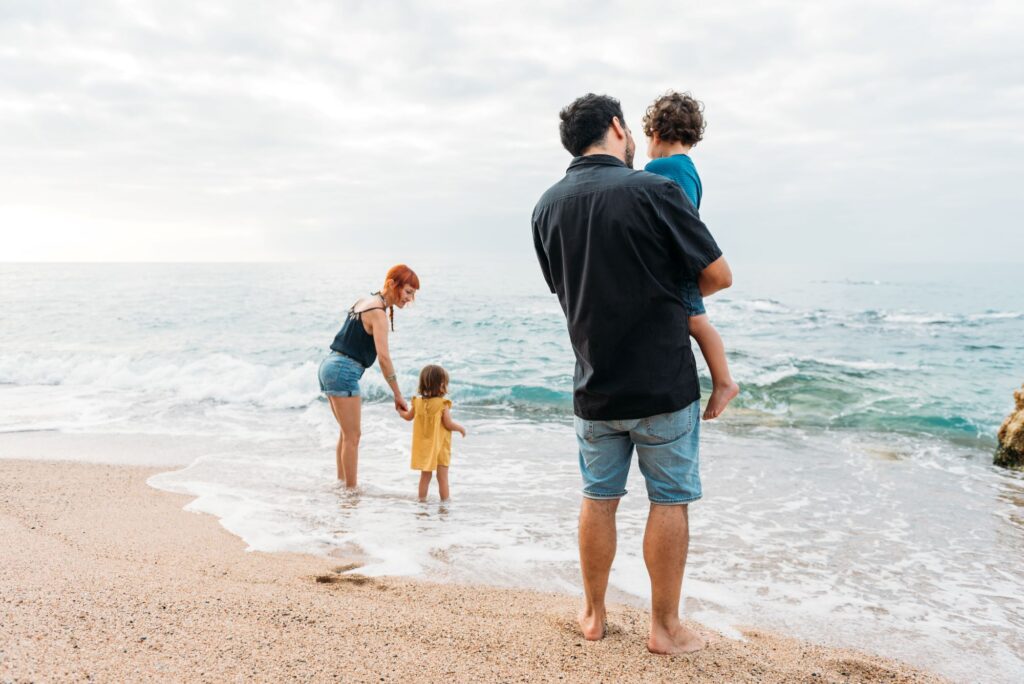 family at the beach
